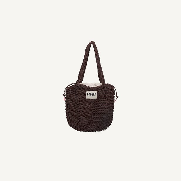 Taška THE STICKY SIS CLUB Crochet Bag Chocolate | Lavly.cz