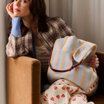 Taška THE STICKY SIS CLUB Knitted Stripes Marzipan + Sky | Lavly.cz