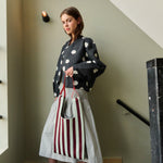 Taška THE STICKY SIS CLUB Knitted Stripes Mist + Fig | Lavly.cz