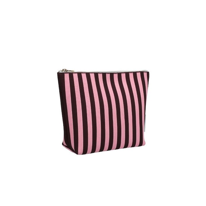 Toaletní taška THE STICKY SIS CLUB Knitted Stripes Chocolate + Bubblegum | Lavly.cz