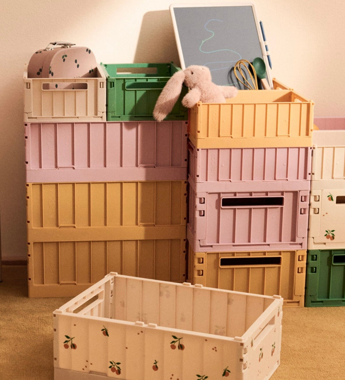 Úložné boxy LIEWOOD Weston "M" Peach / Sea Shell 2 kusy | Lavly.cz