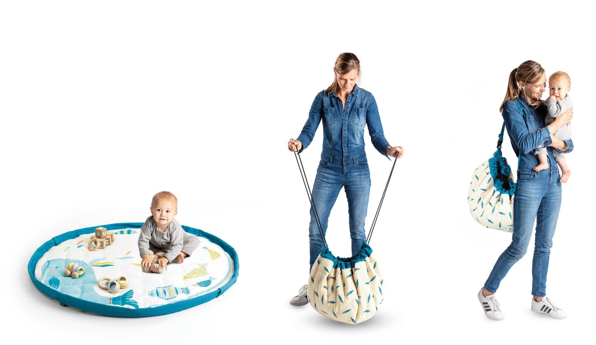 PLAY&GO BABY Hrací podložka / Vak na hračky / Taška - Velryba - Lavly