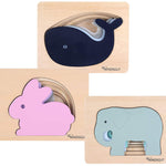 Dřevěné vkládací puzzle KINDSGUT Velryba - Lavly