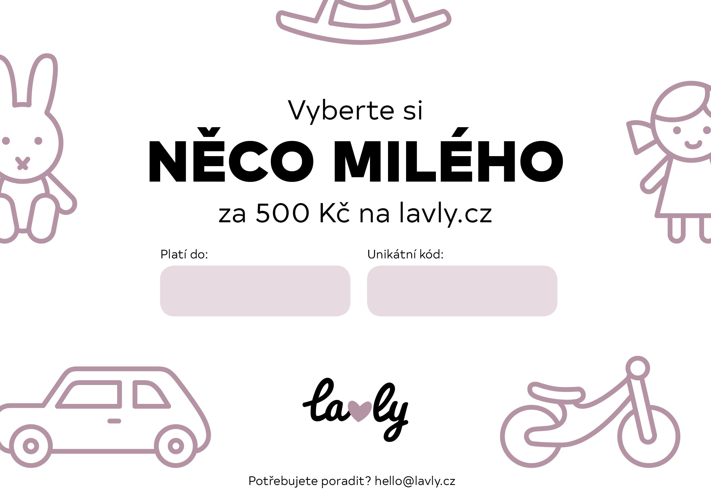 Online dárkový poukaz na Lavly za 500 Kč - Lavly