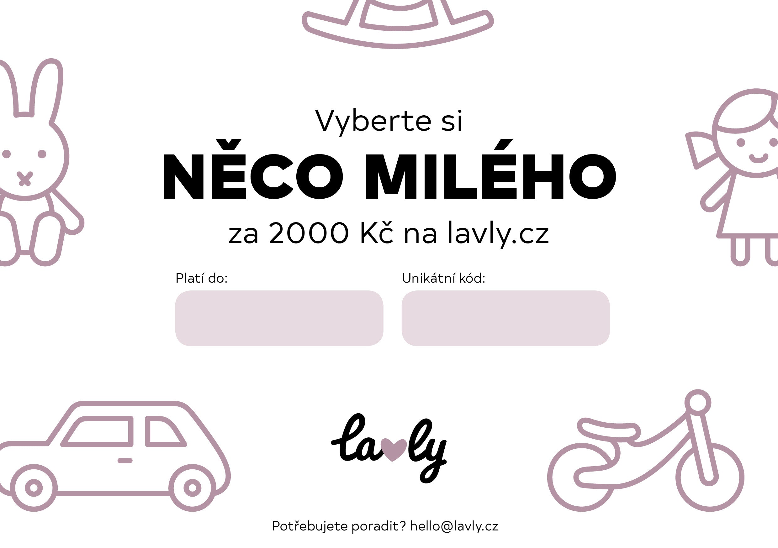 Online dárkový poukaz na Lavly za 2000 Kč - Lavly