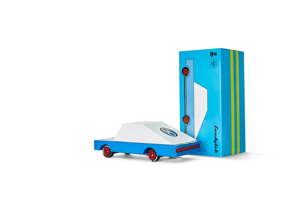 Dřevěné autíčko CANDYLAB Candycar Blue Racer 8 | Stylové doplňky pro děti a ženy | Lavly.cz