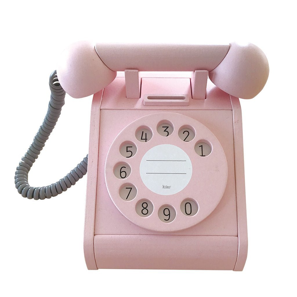 Dřevěný retro - telefon - Růžový | Stylové doplňky pro děti a ženy | Lavly.cz