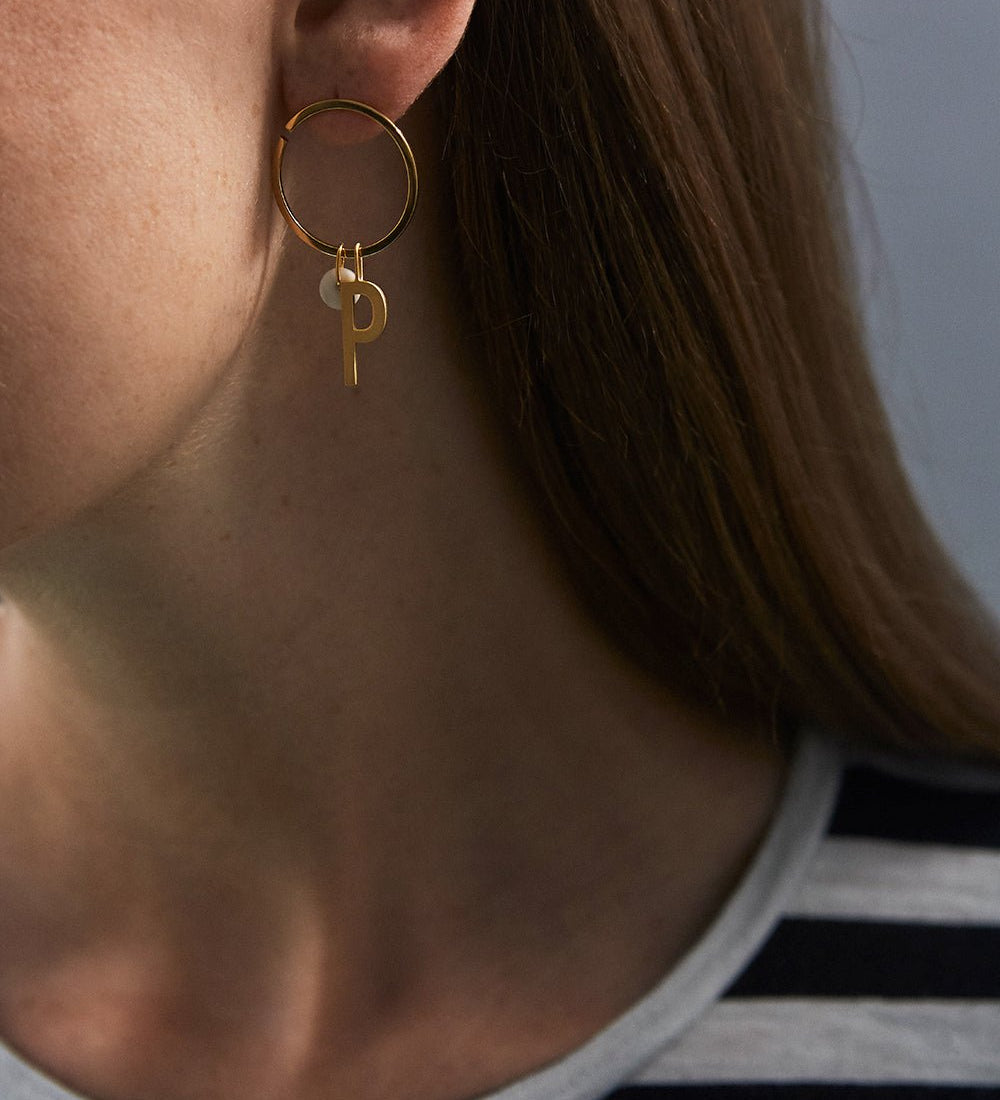Kruhové náušnice zlaté, 24 mm - DESIGN LETTERS | Stylové doplňky pro děti a ženy | Lavly.cz
