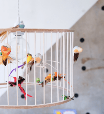 Lustr LAKALUK Birdcage bílý střední | Stylové doplňky pro děti a ženy | Lavly.cz