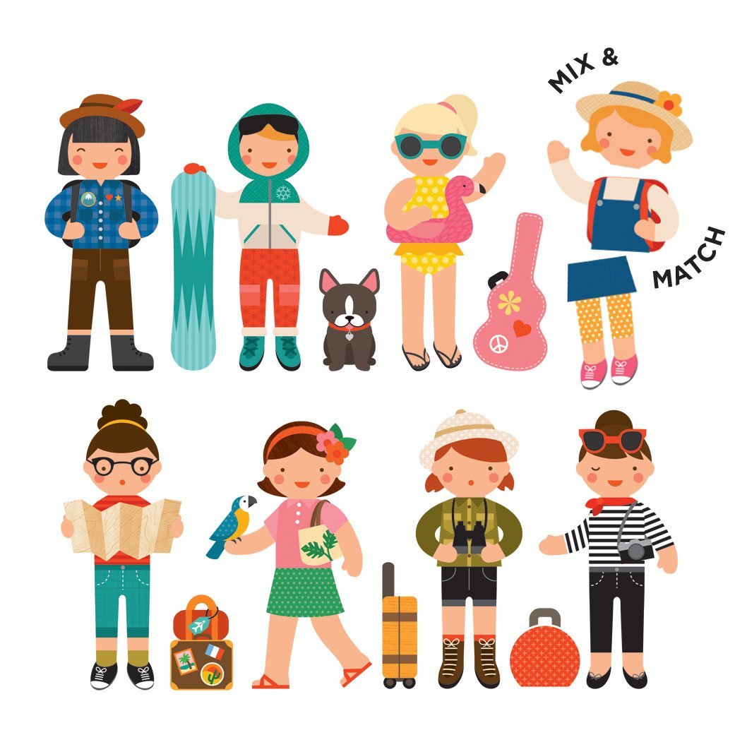 Magnetická skládačka PETIT COLLAGE Malí cestovatelé | Stylové doplňky pro děti a ženy | Lavly.cz