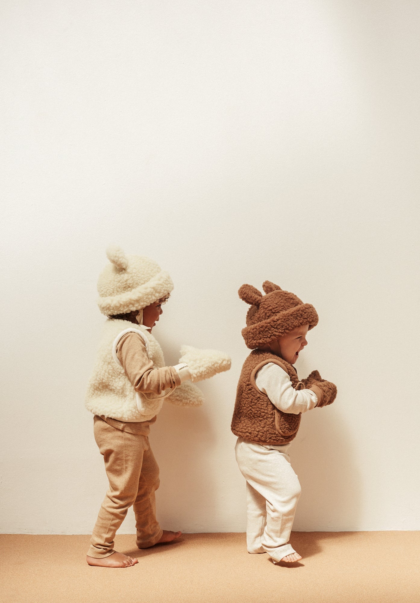 Merino čepice s oušky BINIBAMBA Teddy Hat Milk | Stylové doplňky pro děti a ženy | Lavly.cz