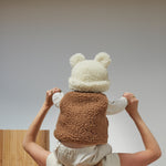 Merino čepice s oušky BINIBAMBA Teddy Hat Milk | Stylové doplňky pro děti a ženy | Lavly.cz