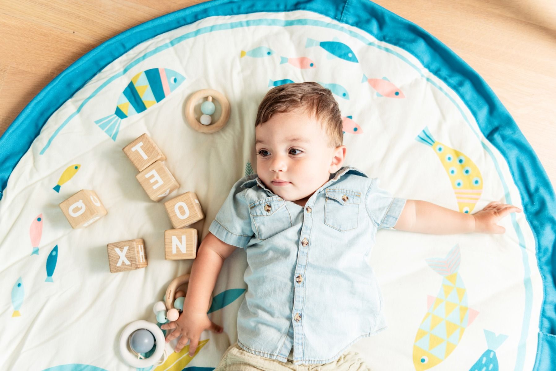 PLAY&GO BABY Hrací podložka / Vak na hračky / Taška - Velryba - Lavly