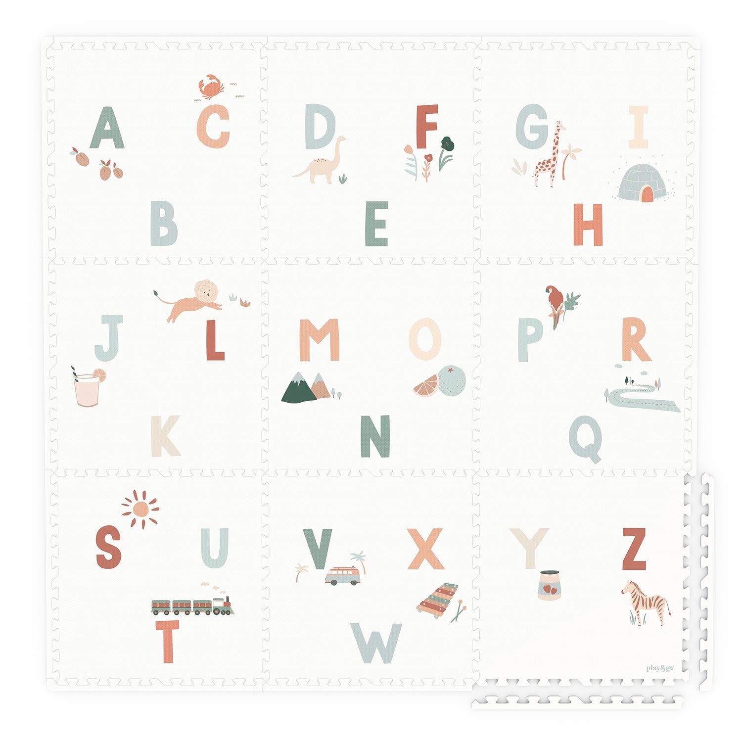 Oboustranná puzzle podložka PLAY&GO Abeceda / Terazzo | Stylové doplňky pro děti a ženy | Lavly.cz