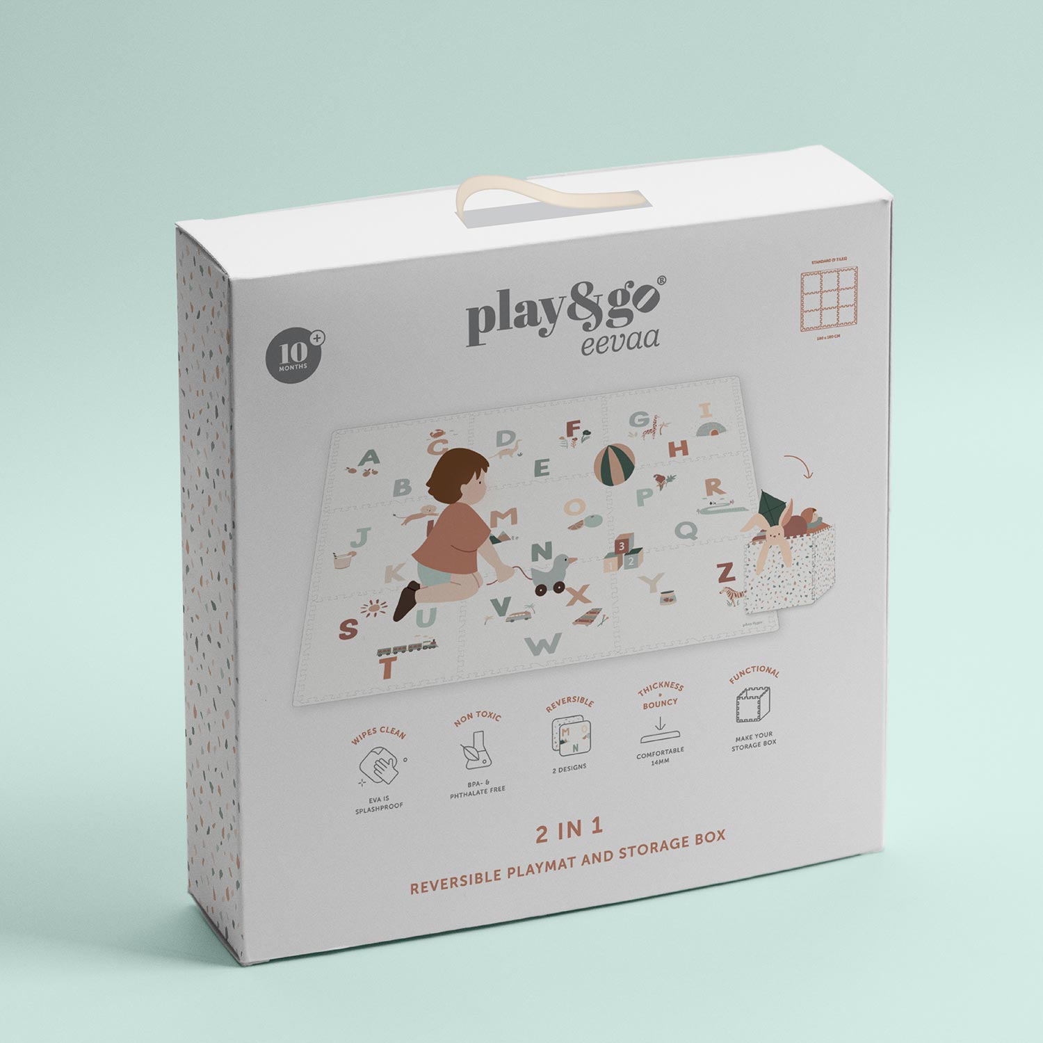 Oboustranná puzzle podložka PLAY&GO Abeceda / Terazzo | Stylové doplňky pro děti a ženy | Lavly.cz