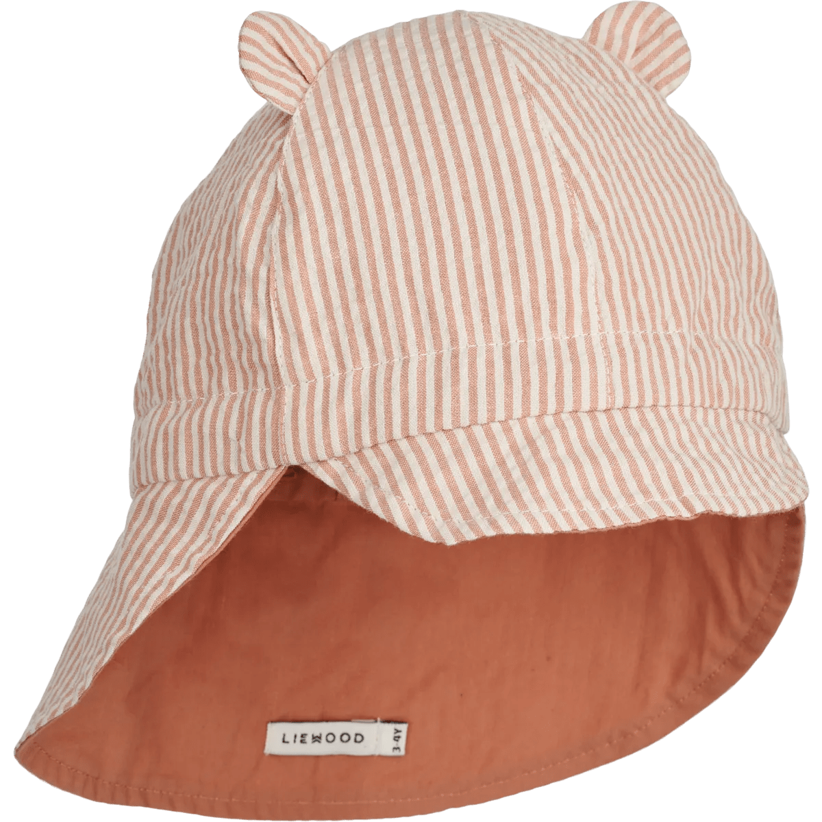 Oboustranný letní klobouk LIEWOOD Gorm Seersucker Proužky Tuscany Rose / Sandy | Stylové doplňky pro děti a ženy | Lavly.cz