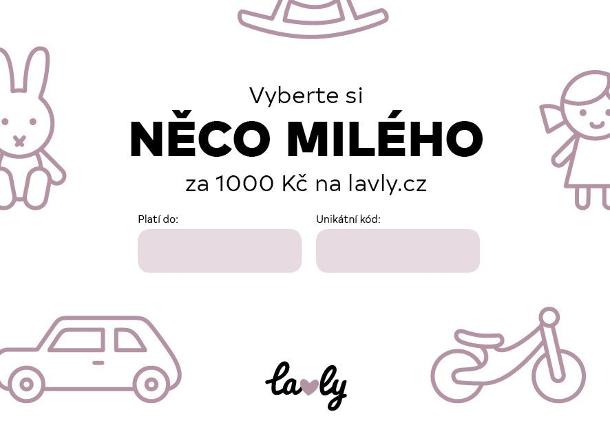 Online dárkový poukaz na Lavly za 1000 Kč | Stylové doplňky pro děti a ženy | Lavly.cz