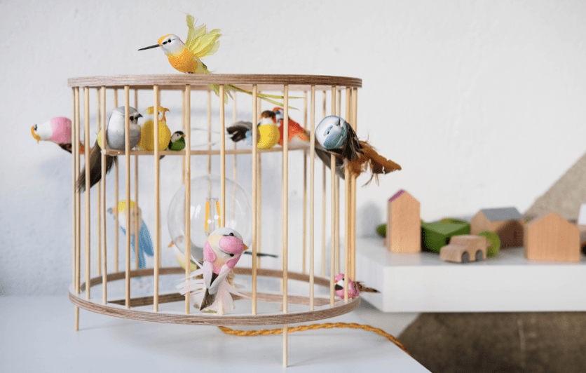 Stolní lampa LAKALUK Birdcage přírodní | Stylové doplňky pro děti a ženy | Lavly.cz