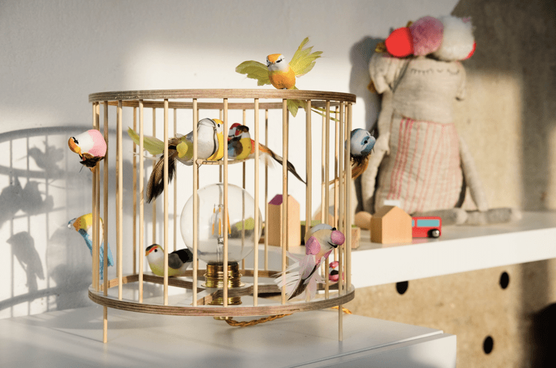 Stolní lampa LAKALUK Birdcage přírodní | Stylové doplňky pro děti a ženy | Lavly.cz